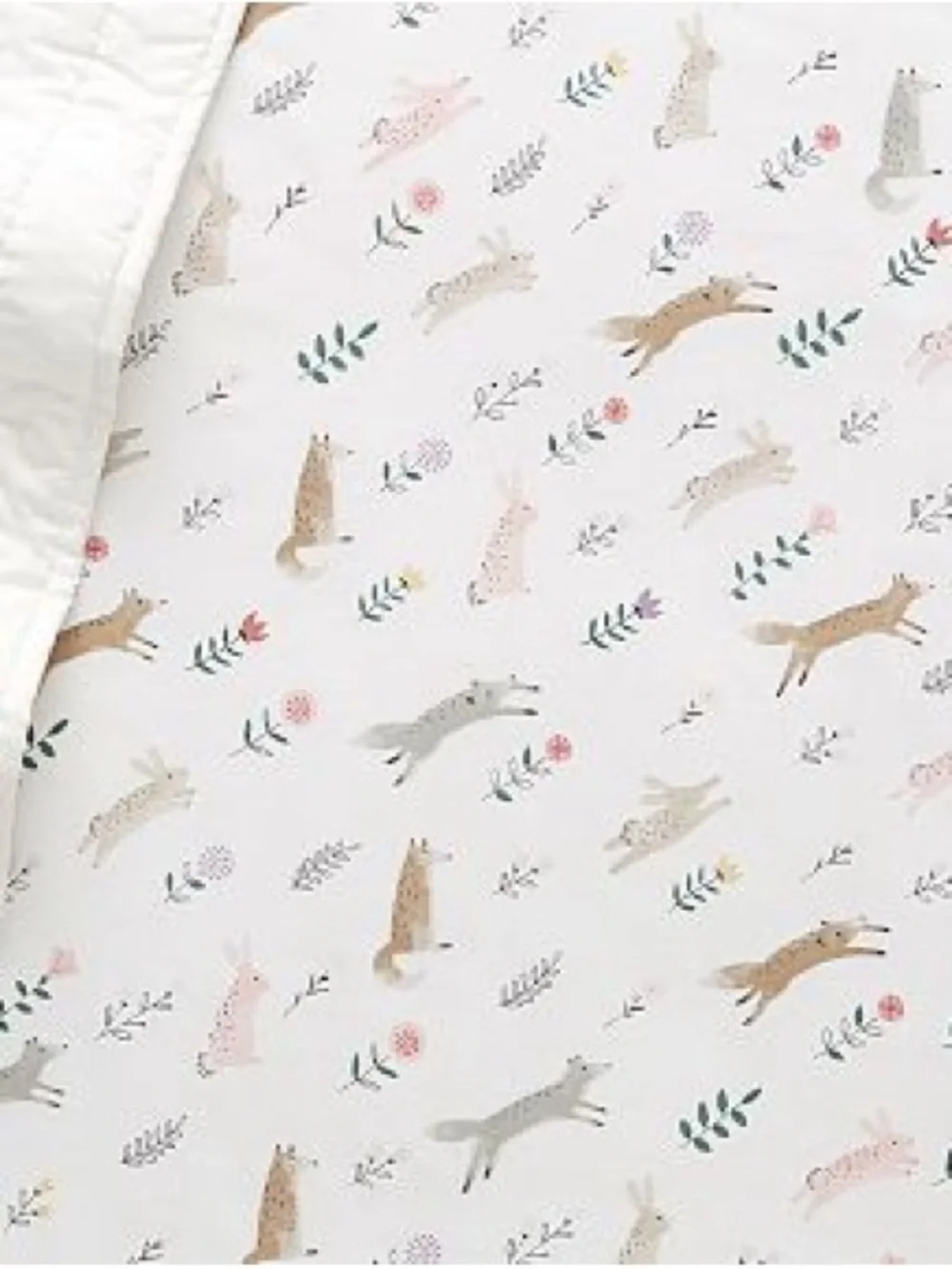 Pottery Barn Kids Ramona Fitted Crib Sheet Woodland Print Organic Cotton